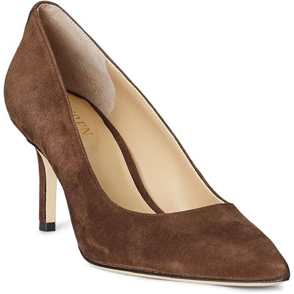 Lauren Ralph Lauren Women's Kidsuede Pointed Toe Lanette Pumps, Brown Size 7M